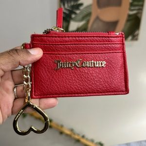Red Juicy Couture Card Holder Wallet with Keychain